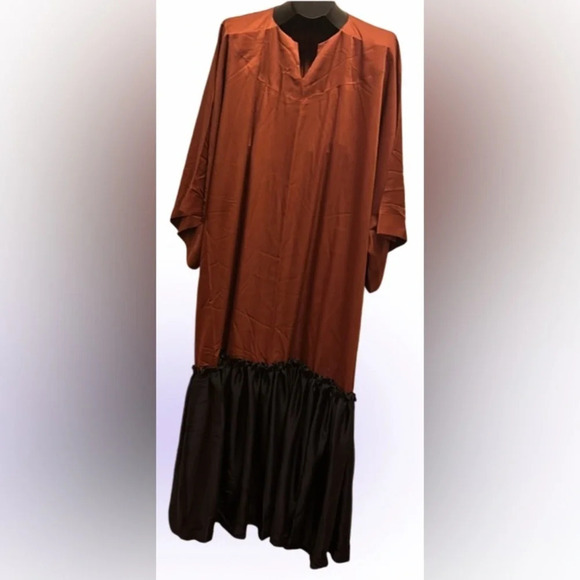 Vintage style Rust Orange black  Beautiful abaya maxi dress - Picture 1 of 13